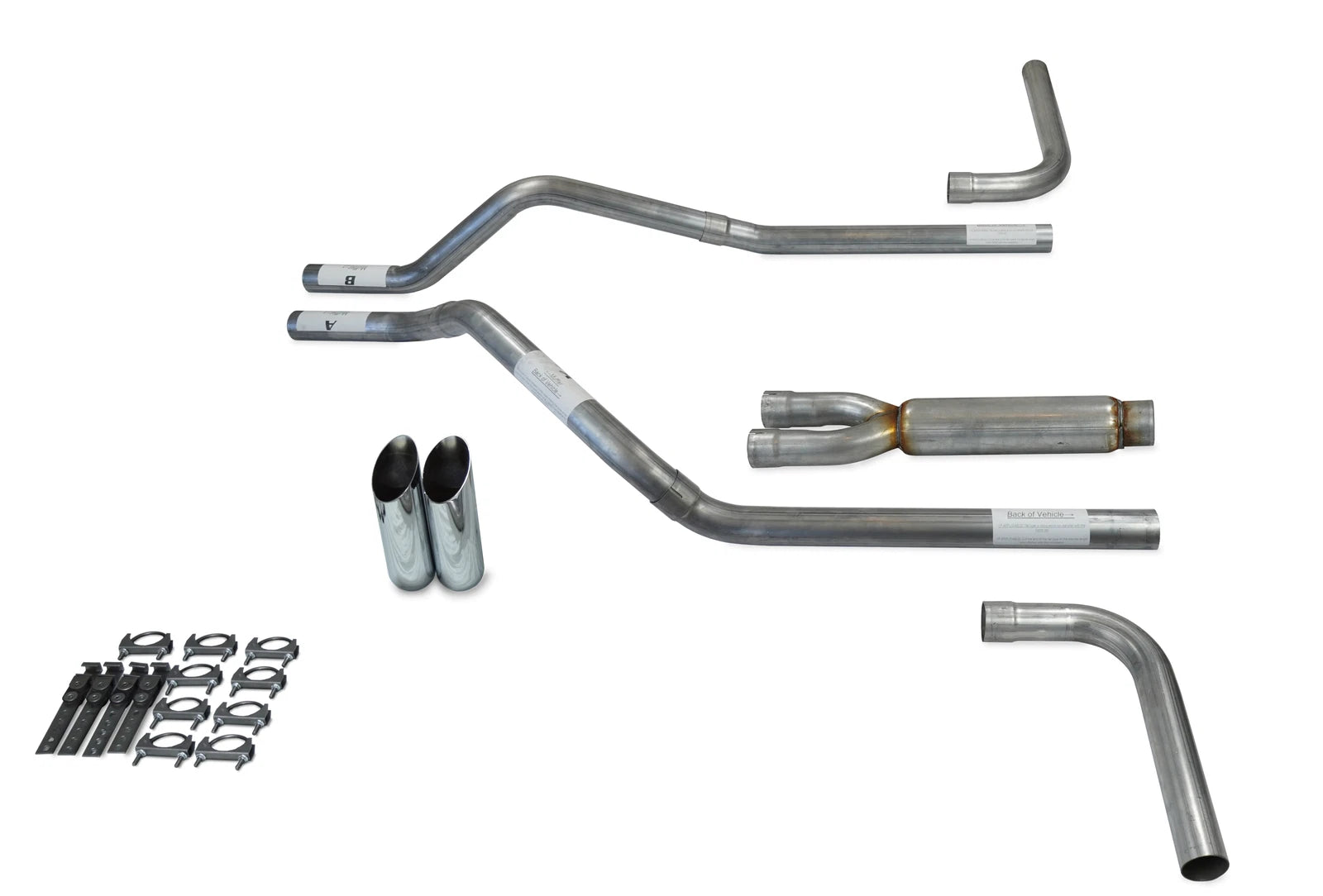 Dual Exhaust Kit for GMC Jimmy (1995–1999) - 2.5" Glasspack Side Exit Tips