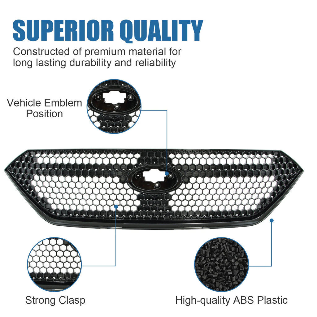 Honeycomb Front Bumper Upper Grille for Subaru WRX (2022–2025) Gloss Black