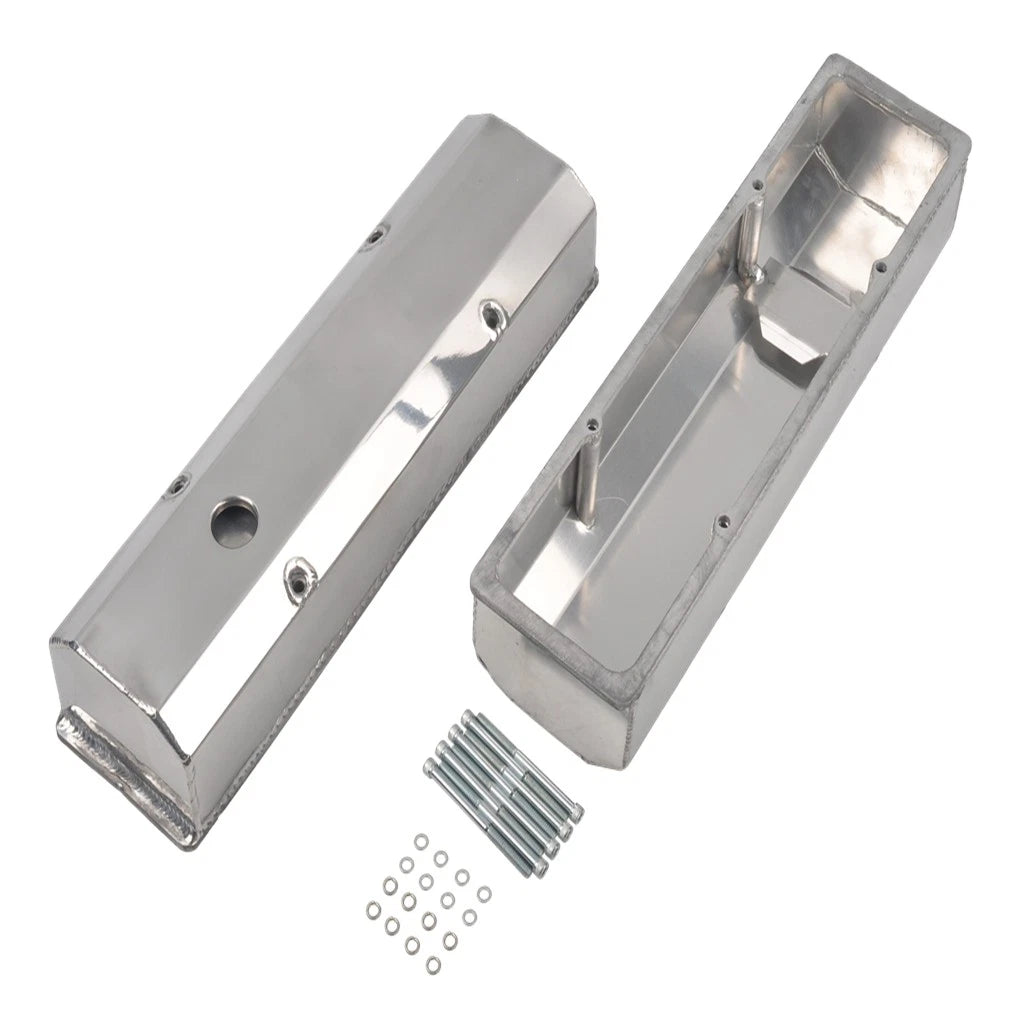 Fabricated Tall Valve Covers 1/4" Billet Rail for Chevy SBC 350 383 400 (1958–1986)