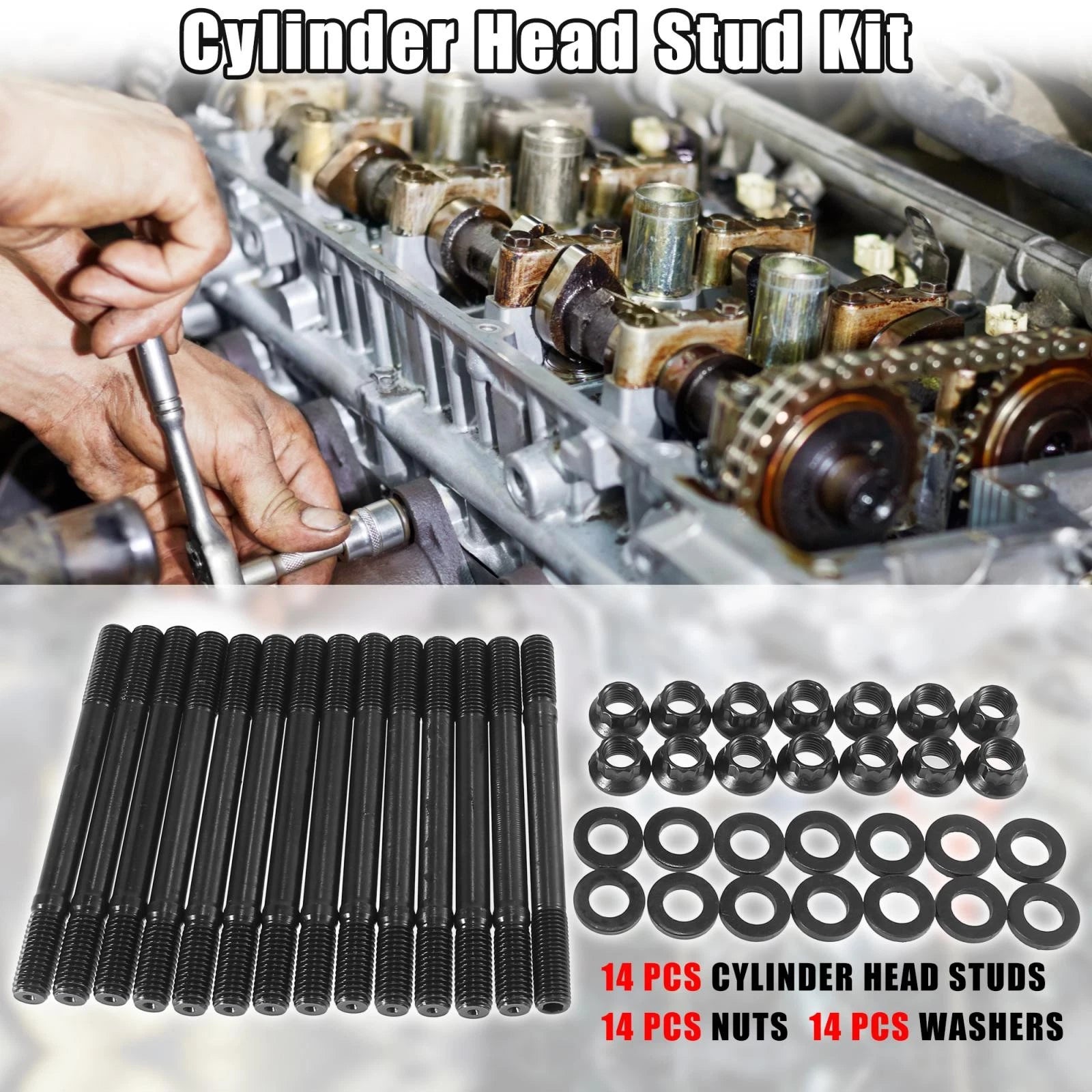 Cylinder Head Stud Set for BMW E36 325i (1992–1999) M50 S50US S52US