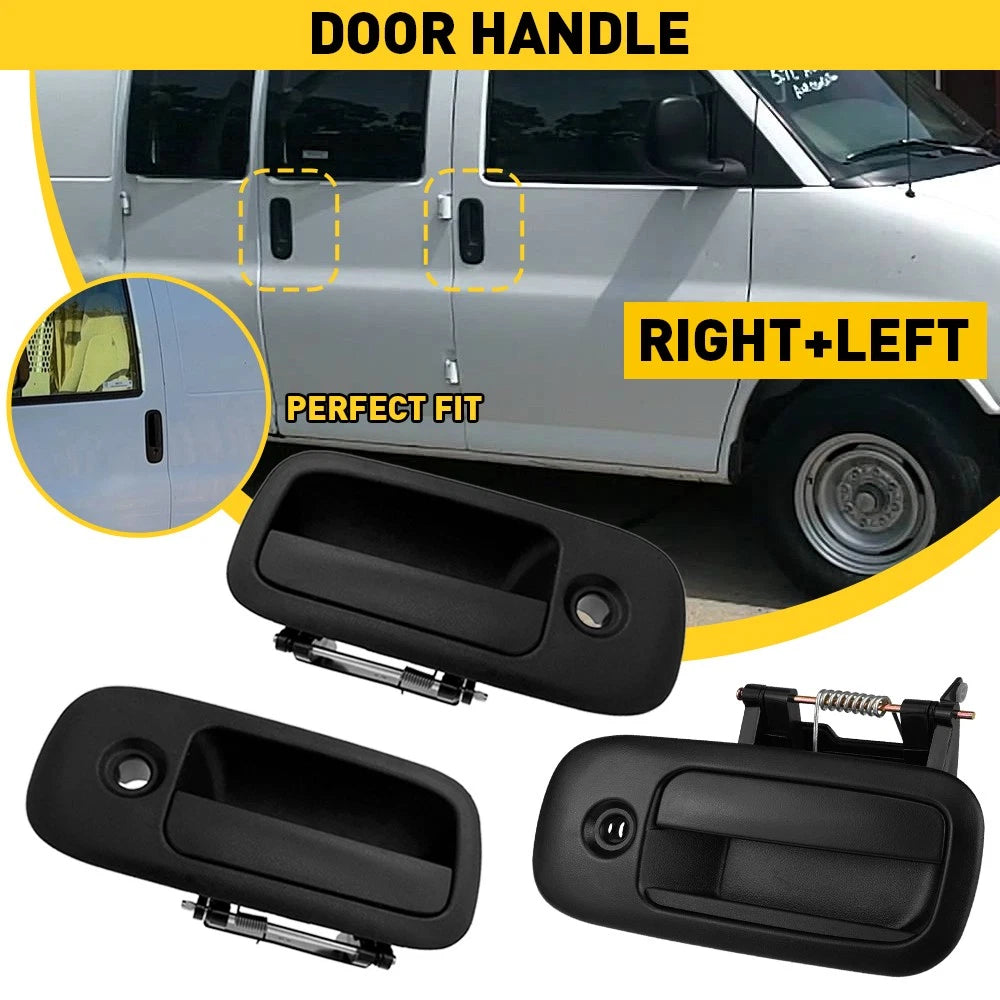 3X Outside Door Handles Set for 1996–2009 Chevy Express GMC Savana Van