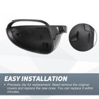 Pair Rearview Mirror Cover Cap Black Carbon Fiber for Volkswagen Golf MK5 (2006–2009)