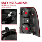 2Pcs Halogen Tail Lights for Ford Explorer (2006–2010) Clear & Red Lens