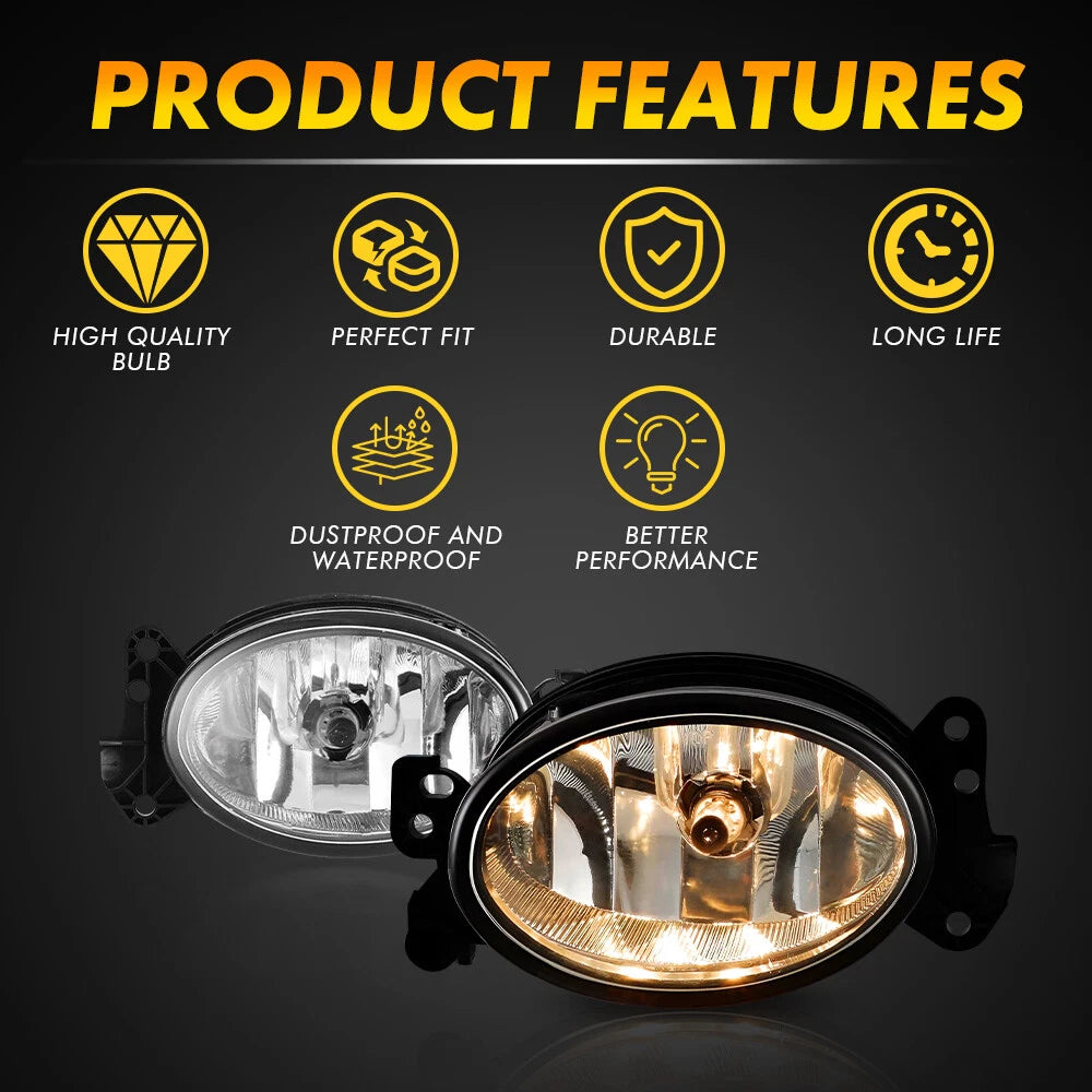 Set of 2 Bumper Fog Lights for Mercedes-Benz (2008–2012)