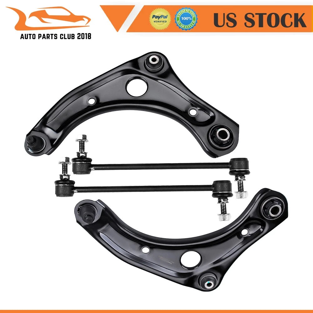Set of 4 Front Lower Control Arms w/ Ball Joints for Nissan Micra (2015–2019)