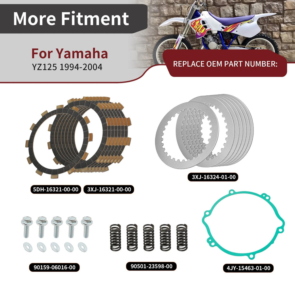 Clutch Friction Steel Plates Set for Yamaha YZ125 (1994–2004)