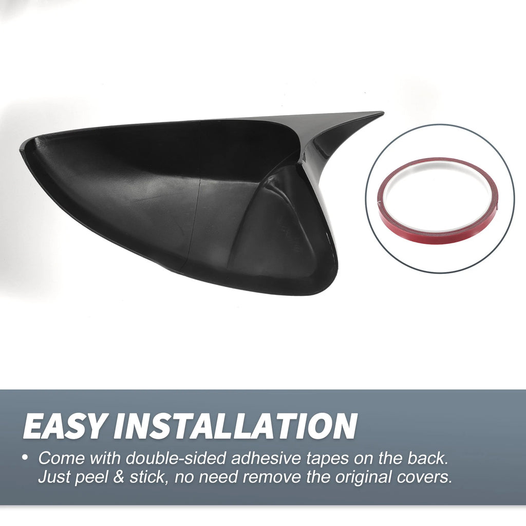 Pair Rearview Mirror Cover Overlay Gloss Black for Honda Accord (2018–2020)