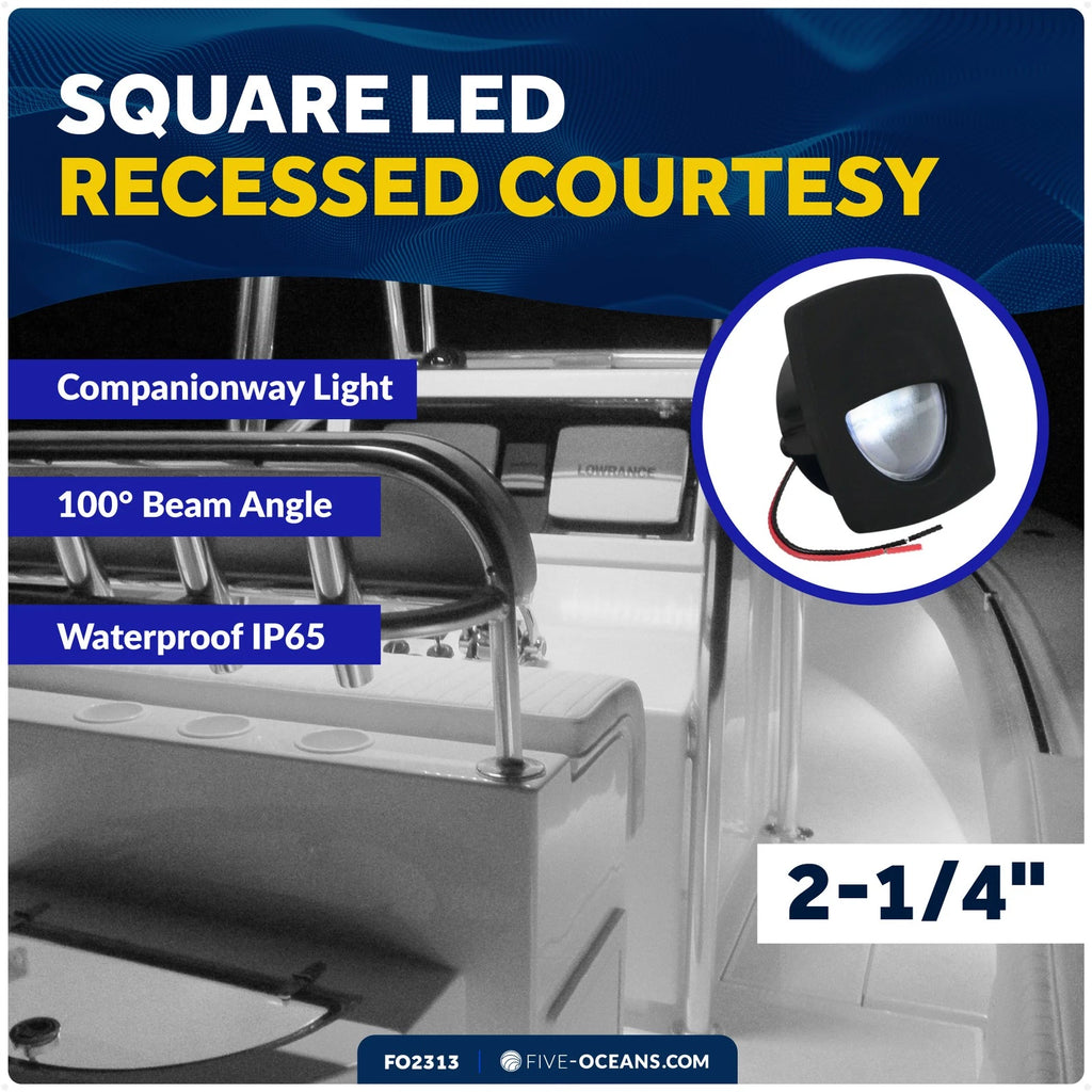 2-1/4-Inch Square Companion Light for Ford (FO2313) - Cool White LED, Black Housing