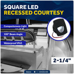 2-1/4-Inch Square Companion Light for Ford (FO2313) - Cool White LED, Black Housing