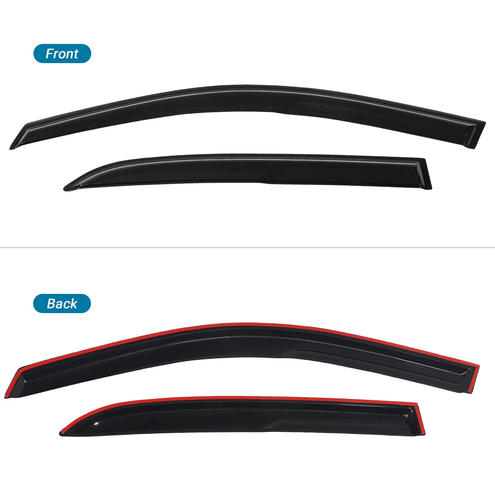 Wavy Mugen Style Window Visor Rain Guard for Honda Accord (2003–2007)