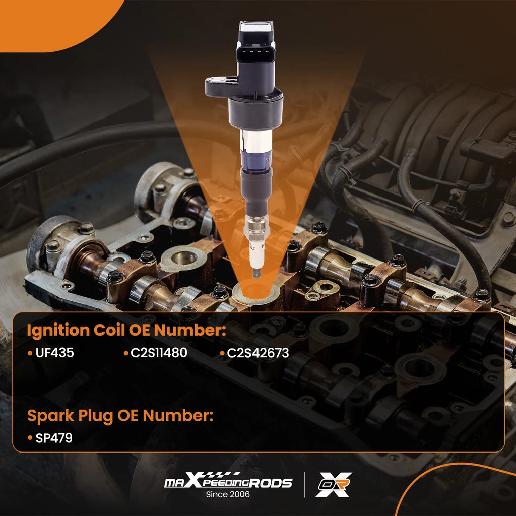 6x Ignition Coil & 6x Spark Plug for Jaguar X-Type 2.5L 3.0L V6 (2003–2008) C2S42673