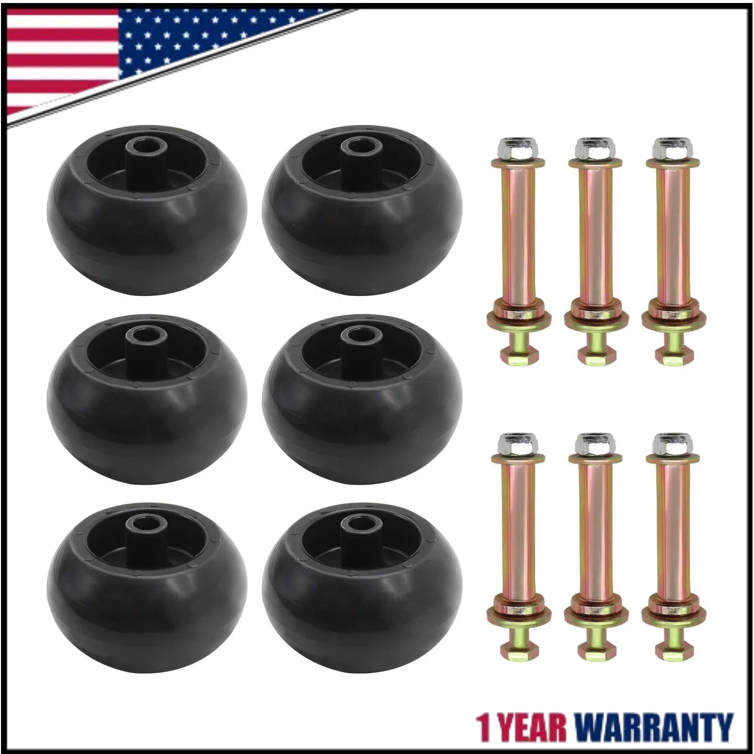 6Pk Mower Deck Wheels for Exmark (103-3168, 116-9981) & Kubota Anti Scalp Wheel