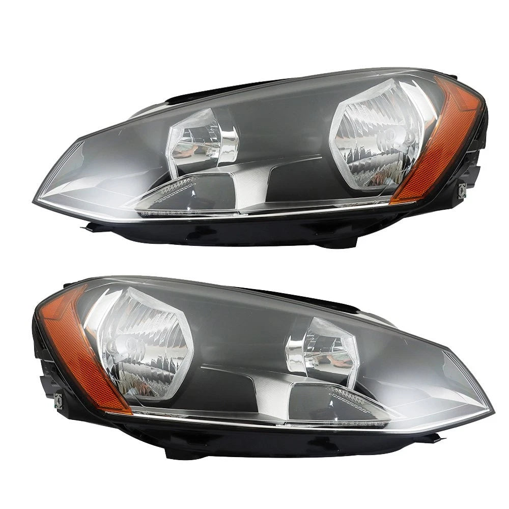 Headlight Assembly for Volkswagen Golf (2015–2017) Left+Right Halogen