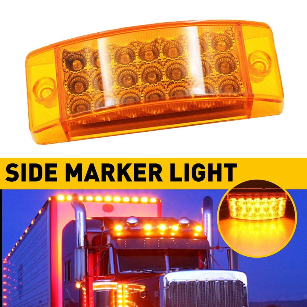 2X 6" Amber 21-LED Clearance Marker Lights for Truck 