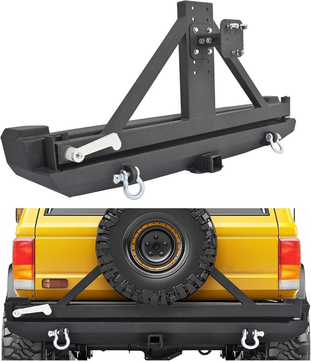 Rear Bumper & Adjustable Tire Carrier for Jeep Cherokee XJ (1984–2001)