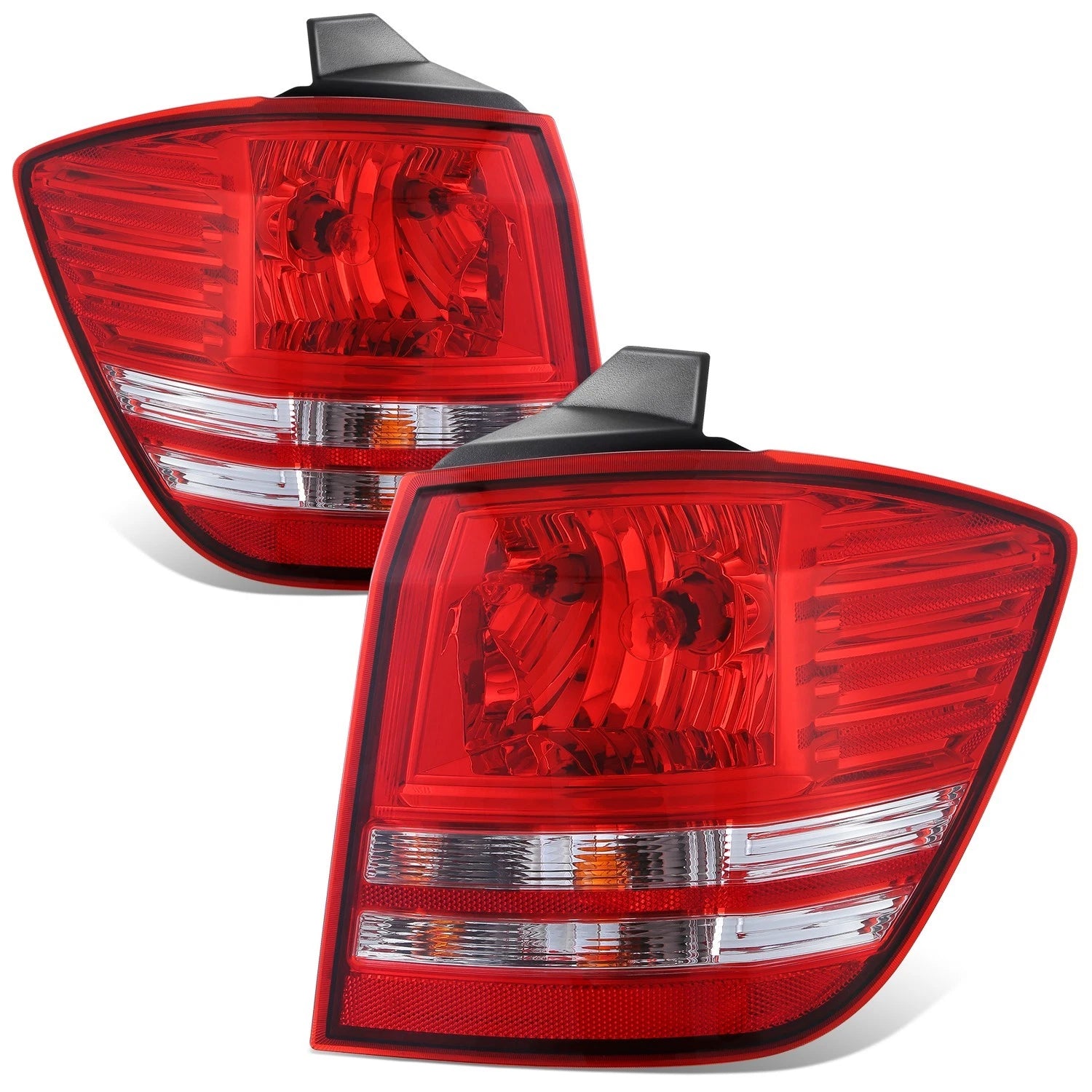 OE Style Chrome Housing Red Lens Tail Lights for Dodge Journey (2009–2020)