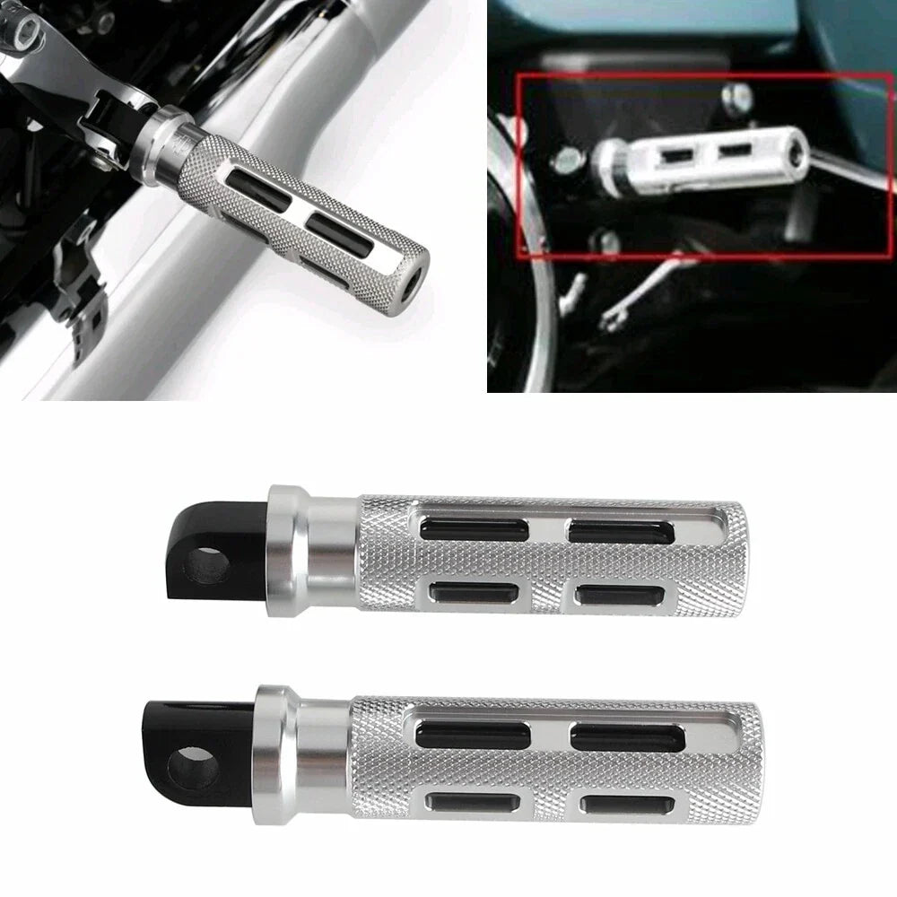 Silver Pillion Passenger Side Bumper Step for Harley Street Glide (2014-2023)