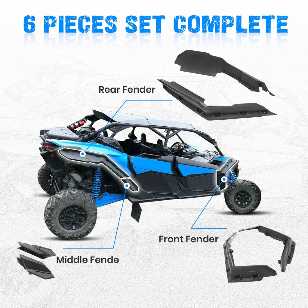 Extended Fender Flares Kit for Can Am Maverick X3/MAX Turbo (2017–2025)