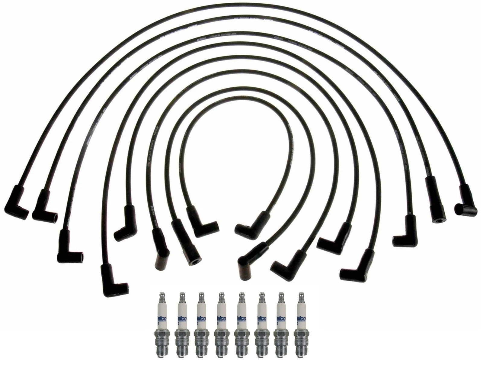 Ignition Wire Set & 8 ACDelco Rapidfire LD Spark Plugs for Chevy V8