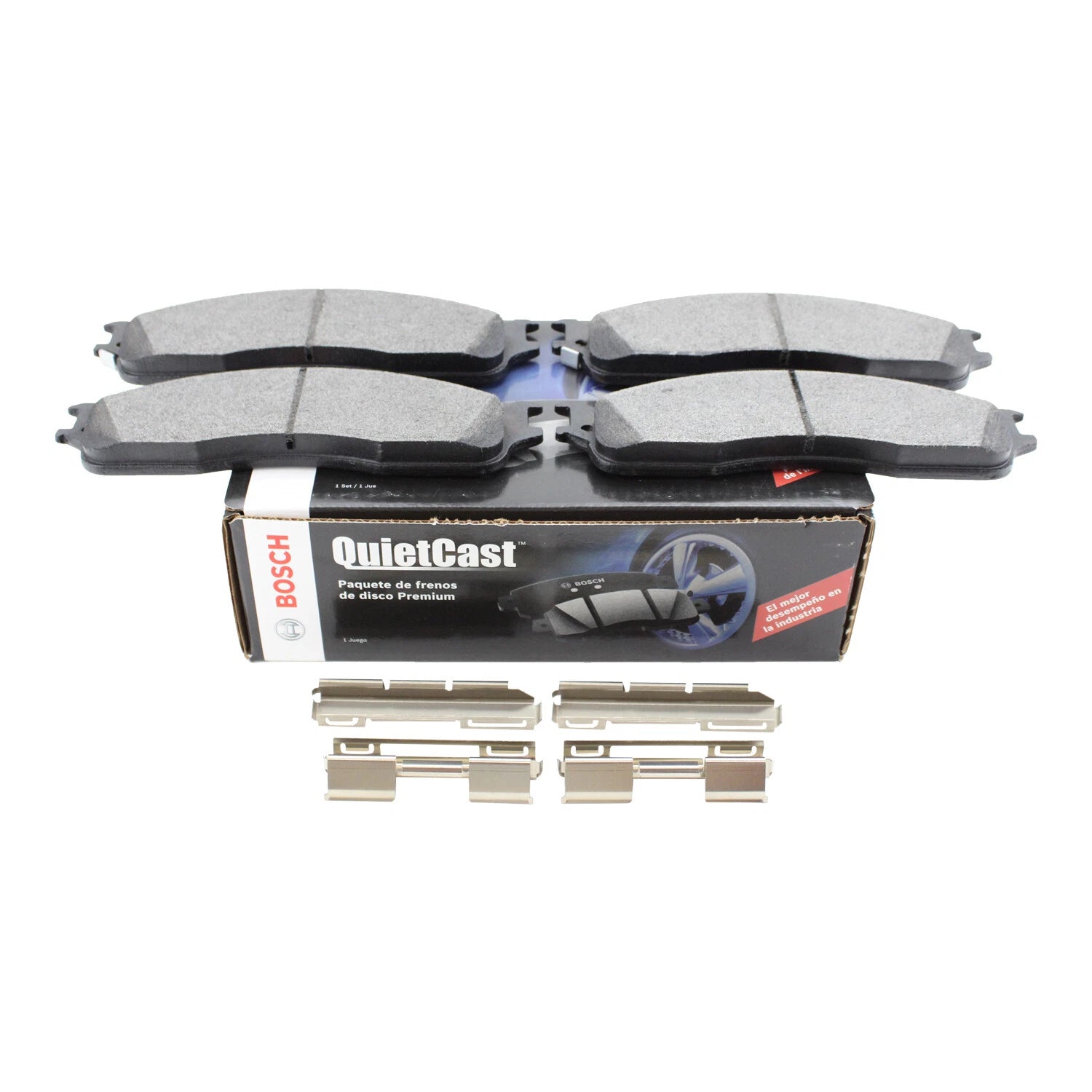 Set of 4 Bosch QuietCast Front Disc Brake Pads for Ram 1500 2500 3500 4000 (2010–2023)