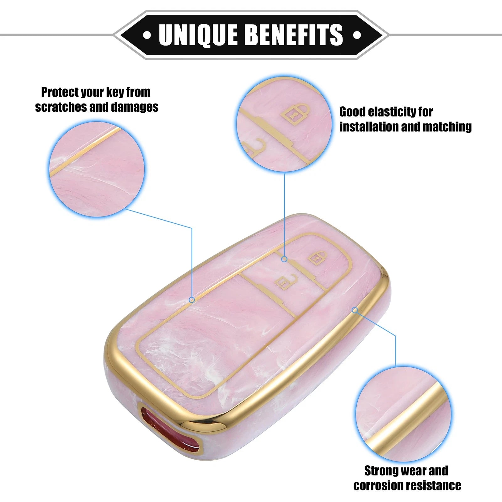 2X Smart Key Fob Cover Case for Toyota Prius (2006–2022) TPU Pink