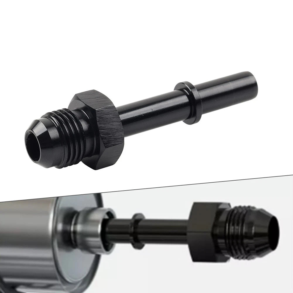 6AN Male to 3/8" Male EFI Fuel Rail Fitting for SAE Quick-Disconnect