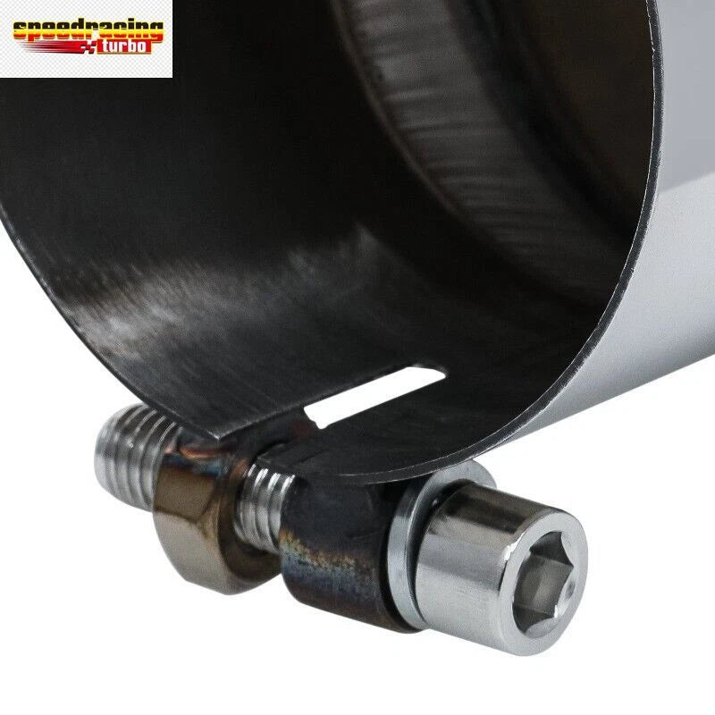 Muffler for Universal Fit (12" Slant, 3.5" Inlet, 5" Outlet, Chrome)