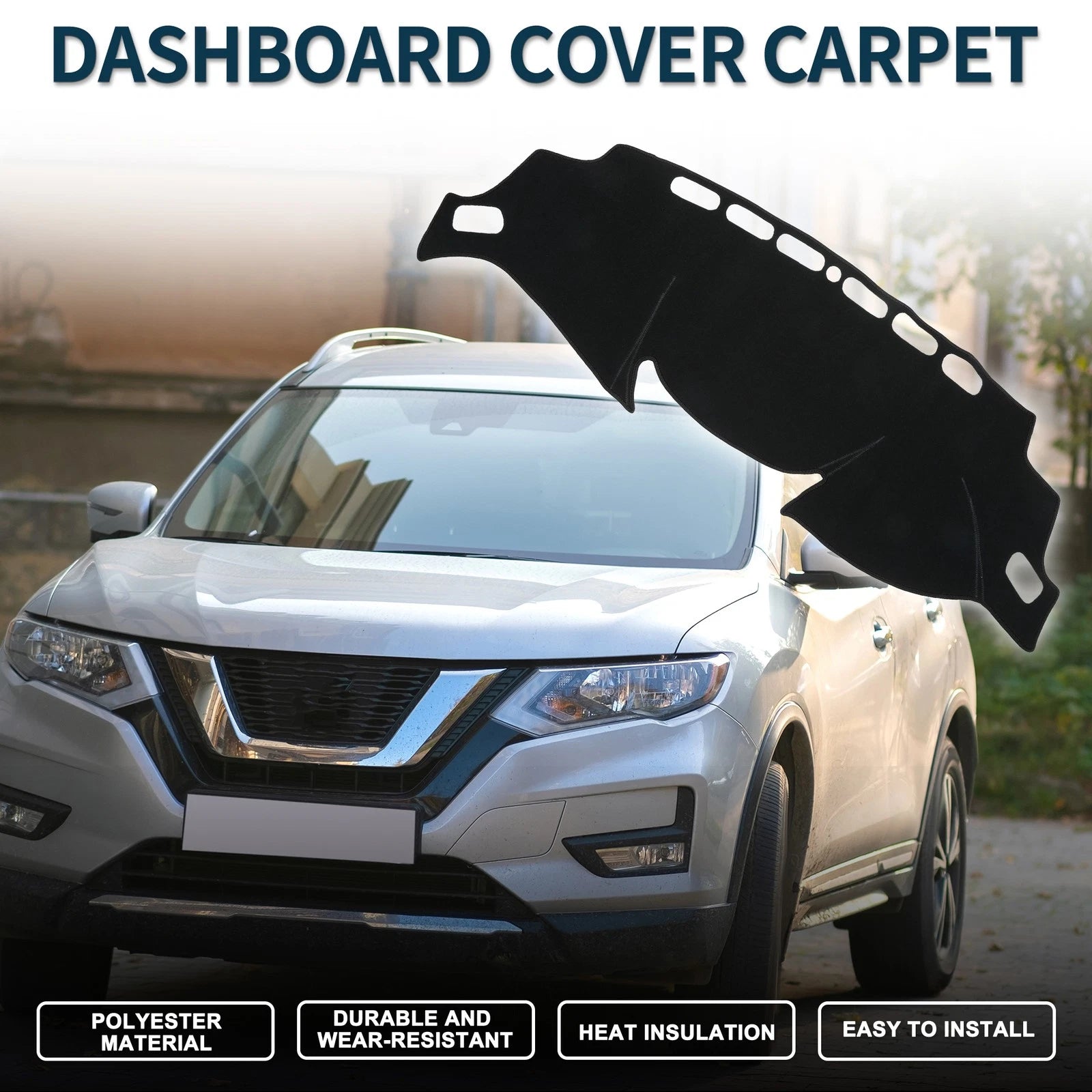 Dashboard Dash Cover Mat for Nissan X-Trail T32 (2013–2024) w/ Sticker Black