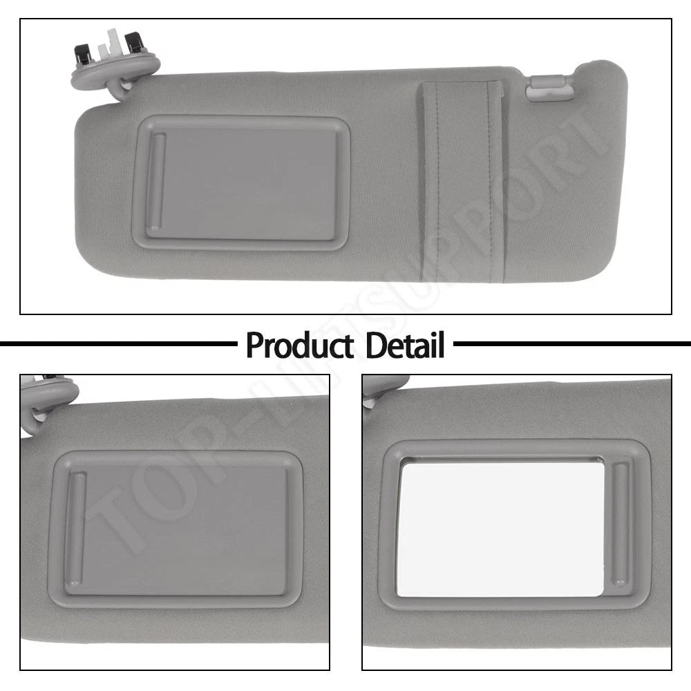 Left Driver Side Sun Visor for Toyota Camry (2007–2011) W/Sunroof Light Gray
