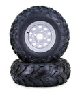 Set of 2 Solid Mud ATV Tire Wheel Assembly for WANDA 25x10-12 (4-110/5+2)