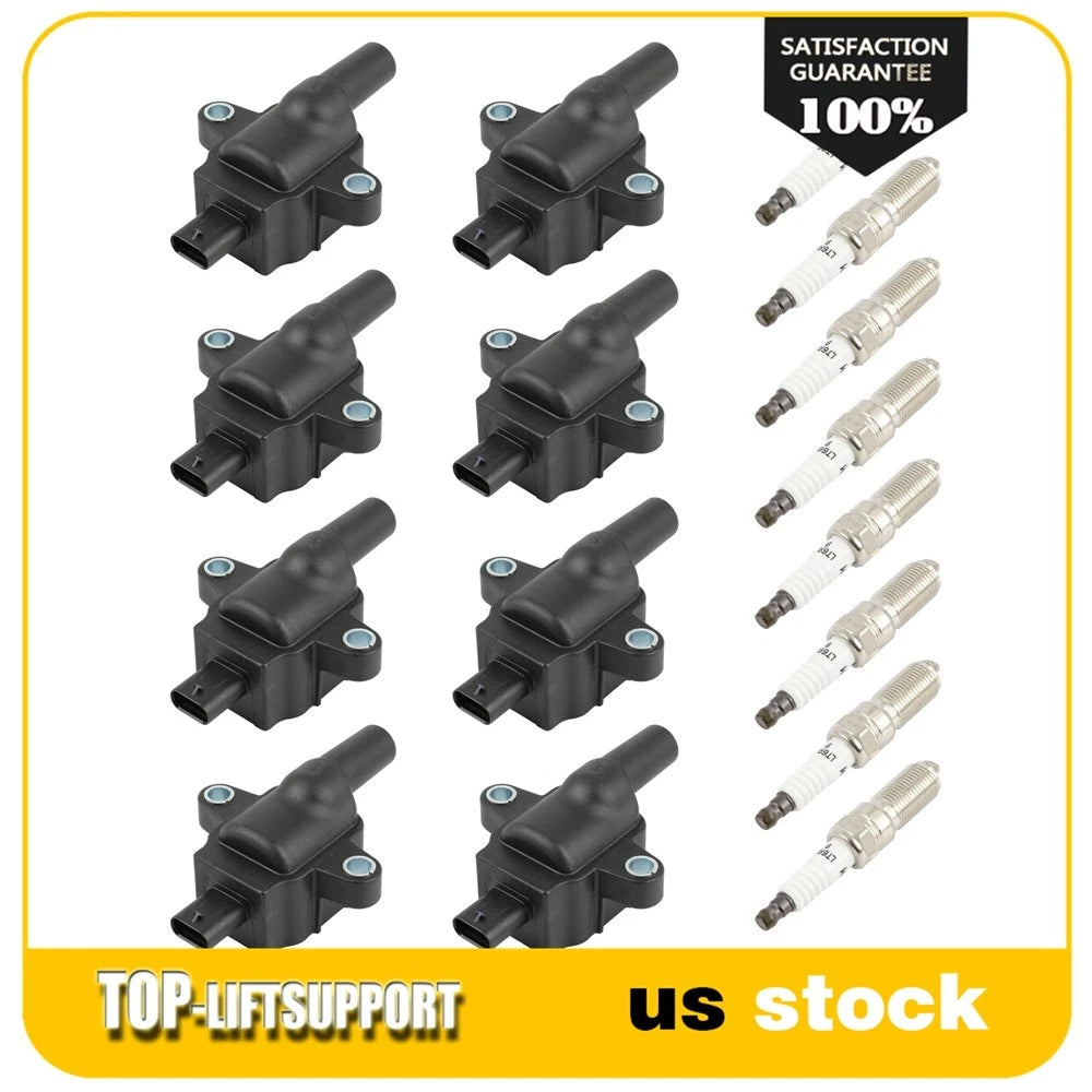 Set of 8 Ignition Coils and Spark Plugs for Ford E-350 E-450 Super Duty