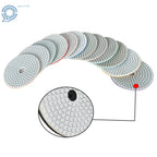 Set of 13 Diamond Polishing Pads 4 Inch 50-8000 Grit with Backer Pads