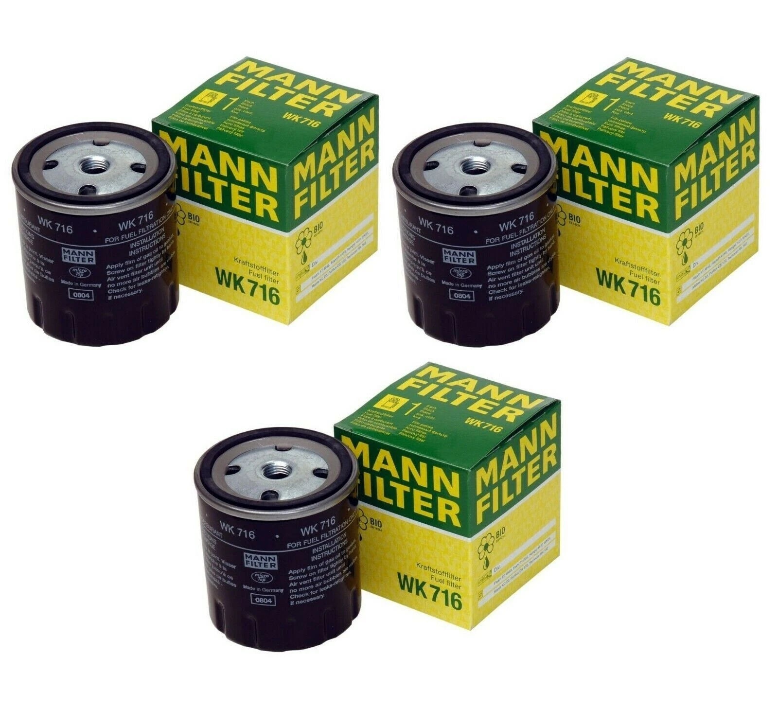 Set of 3 Fuel Filters WK716 for Mercedes Benz W123 W126 (1976–1985)