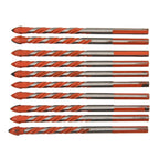 10PCS Tungsten Carbide Drill Bit Set with Triangular Handle