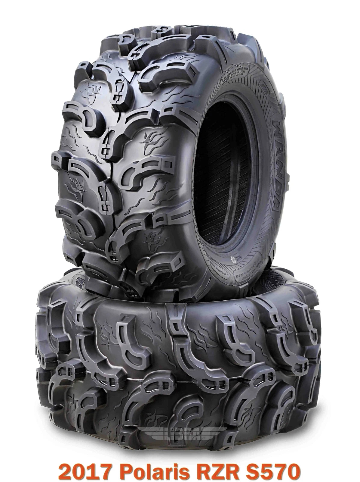 2X 27x12-12 ATV Front Tire Set for 2017 Polaris RZR S570 Super Lug Mud