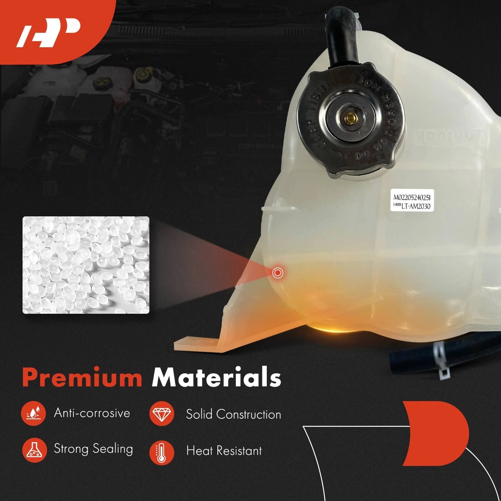 Engine Coolant Reservoir Tank with Cap for Jeep Wrangler JK (2007–2008)