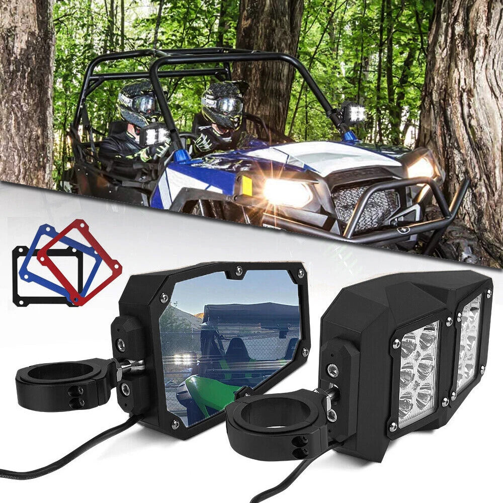 UTV Rear-View Side Mirrors with LED Lights for Polaris Ranger RZR PRO R XP Turbo (2019–2023)