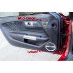 Polished Mid-Range Speaker Trim with Orange C Fiber for 2015–2016 Mustang