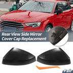 1 Pair Rearview Mirror Cover Cap Black Carbon Fiber for Audi A3 S3 RS3 (2013–2020)