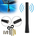 4" Short Black Aluminum Antenna Mast for Most Cars (AM/FM)