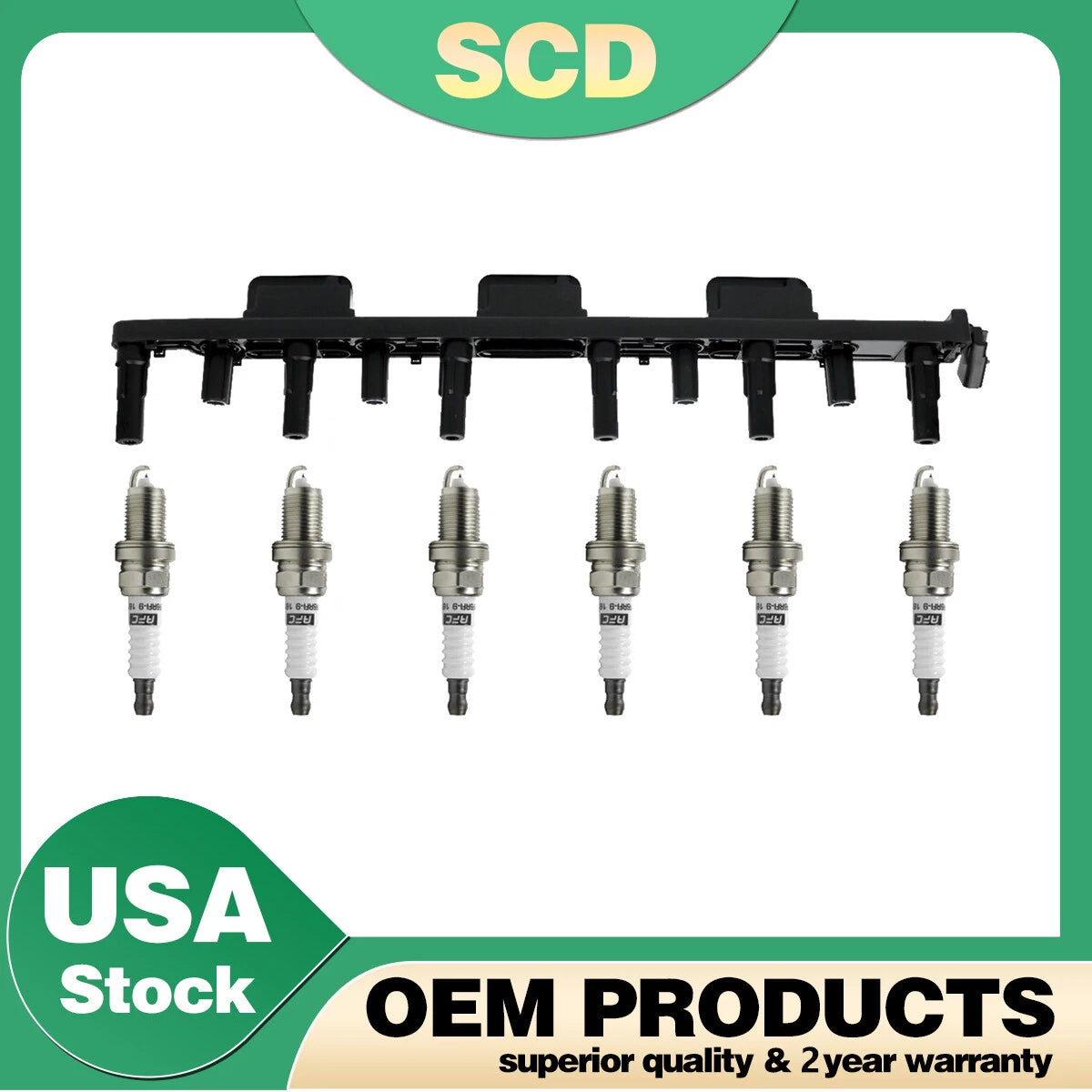 Ignition Coil & 6X Spark Plug for Jeep Grand Cherokee Wrangler (2000–2006) UF296