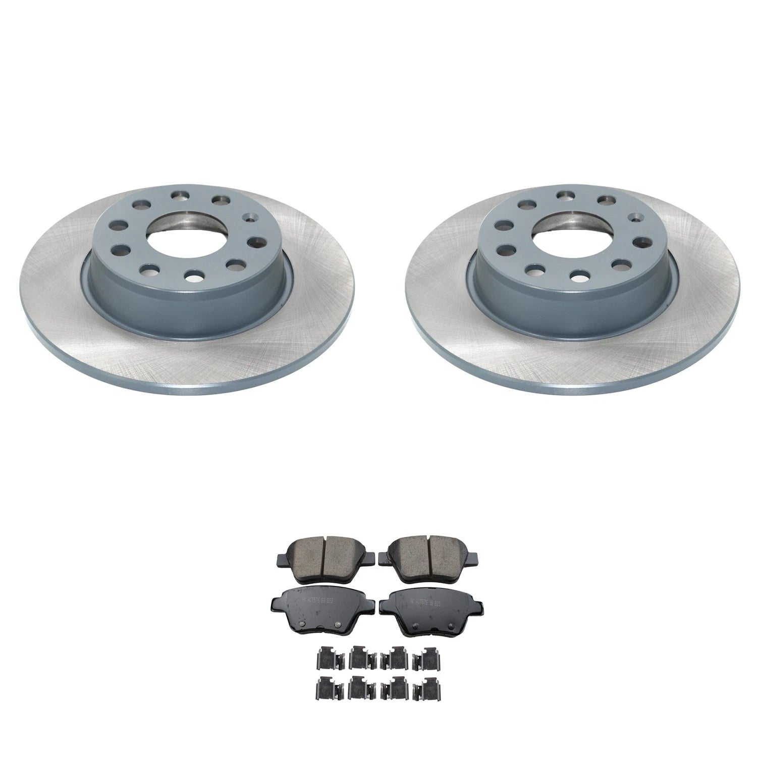 Set of 2 DuraGo Rear Rotors & Akebono EURO Ceramic Pads for Golf GTI, Jetta