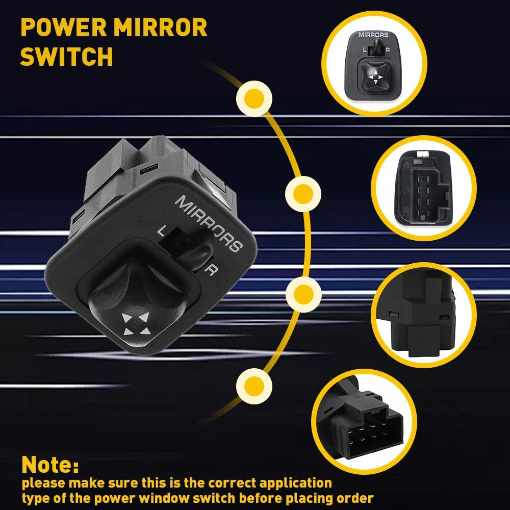 Power Mirror Switch for Ford F150 (1999–2003), Escort ZX2 (1998–1999), F250
