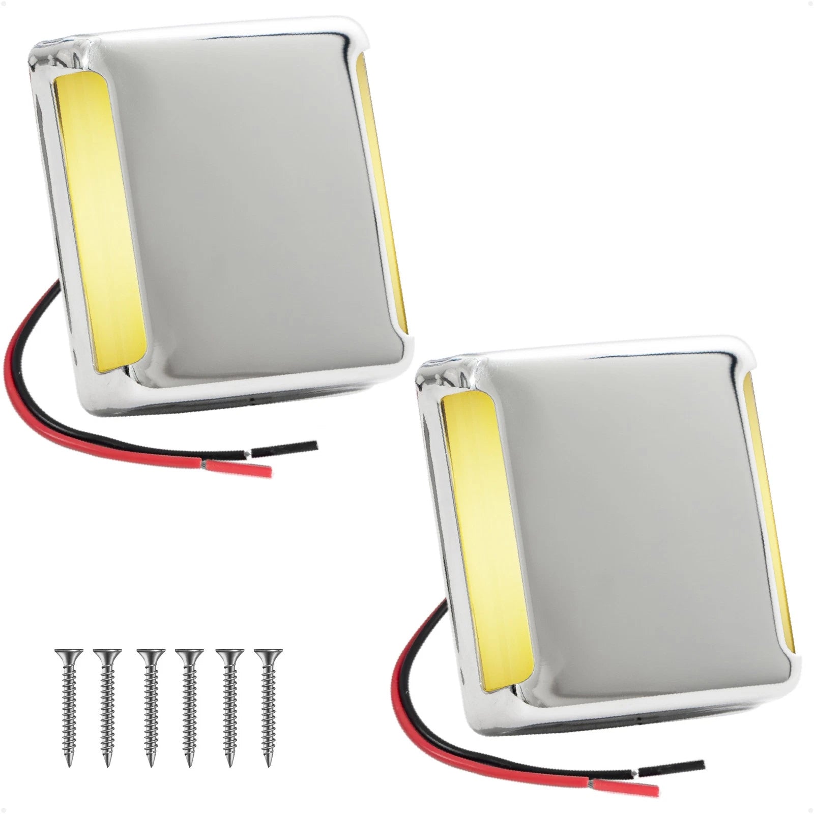 2X LED Companion Way Light for Boat (Square Warm White)