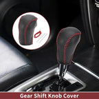 Gear Shift Knob Cover for Mazda CX-5 (2012–2023) Black Red Faux Leather