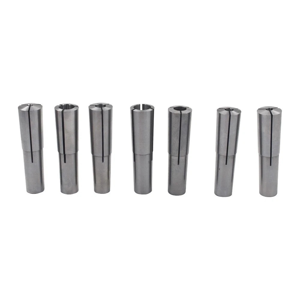 7Pc Set of MT2 Shank Round Collets for Morse Taper Chuck (1/8" - 1/2")