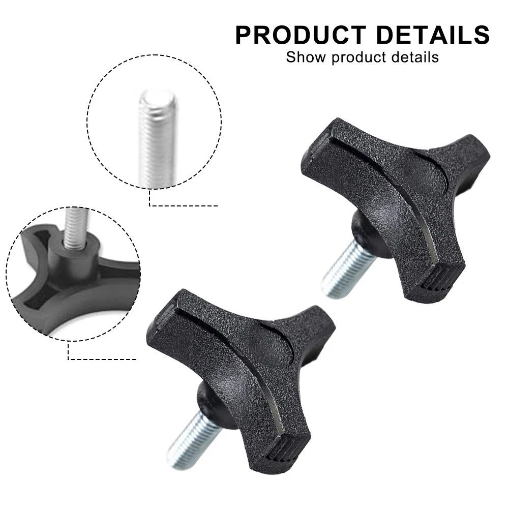 Black Thermoplastic Knob Handle for Universal Use (3 Prong, 51618 Thread, 2 Inch)