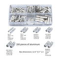 200PCS Non Insulated Butt Connectors for Auto Wire Crimp Terminals