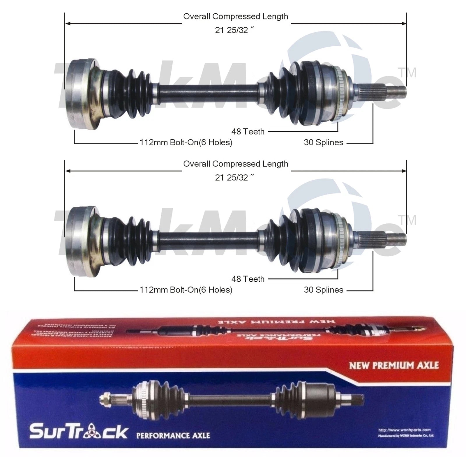 Set of 2 Front CV Axle Shafts for ES300 Avalon Camry Solara (FWD)