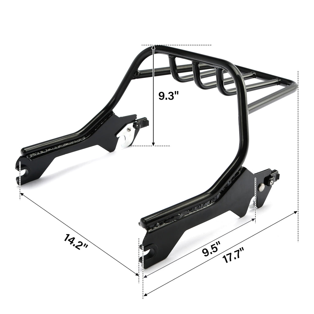 2X Black Luggage Rack Mount for Harley Fat Boy FLFB FLFBS FXBR (2018–2026)